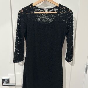 Guess Black Sheath Dress 3/4 Sleeve Scoop Neck